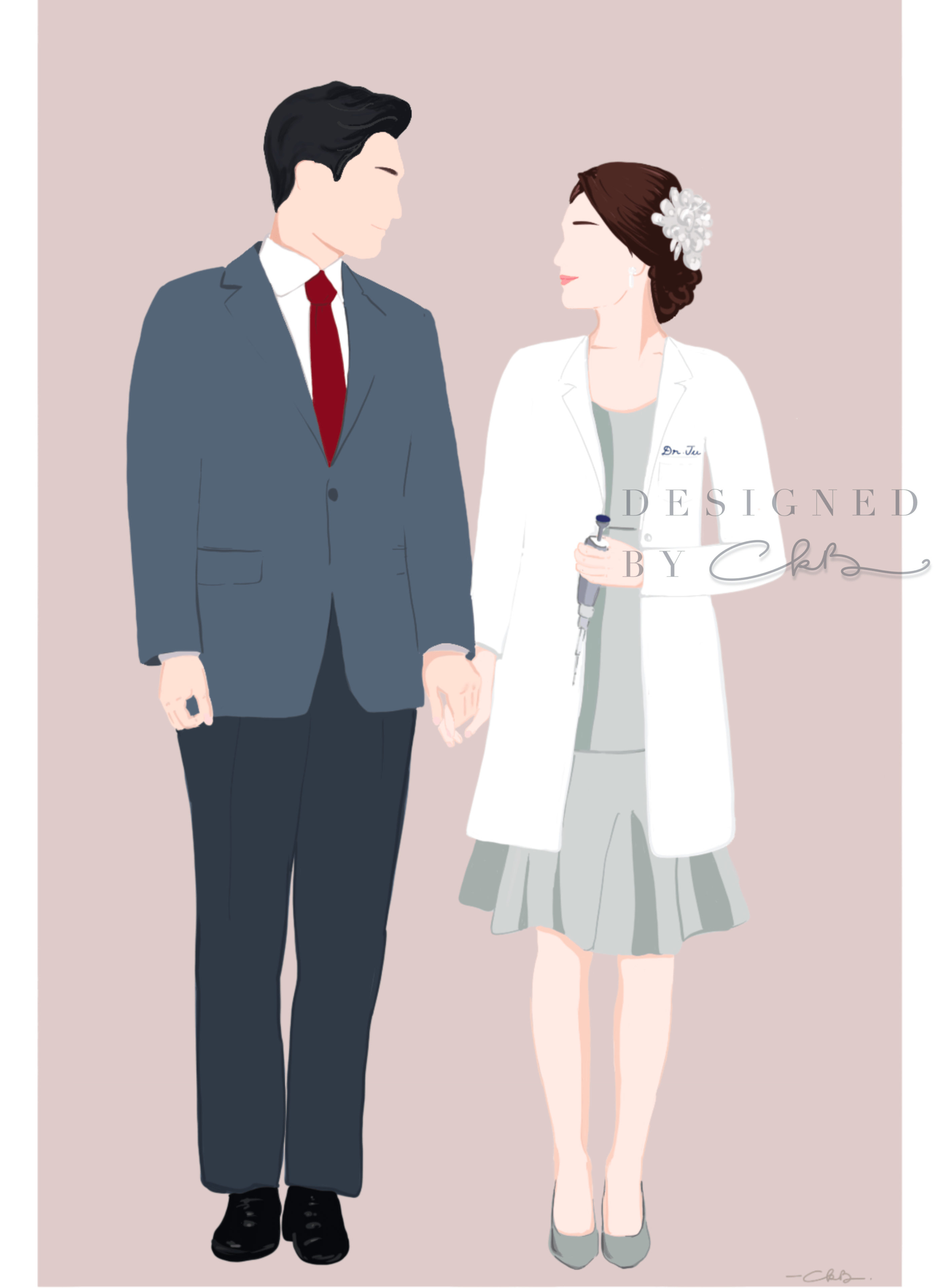 A wedding gift portrait of a Scientist
